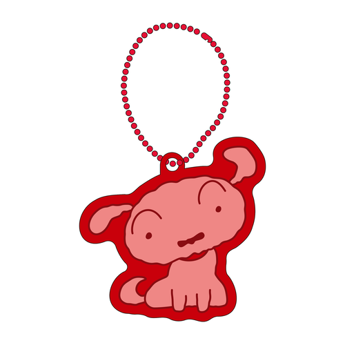 クレヨンしんちゃん サガラ刺繍キーホルダー カラフルシロ レッド